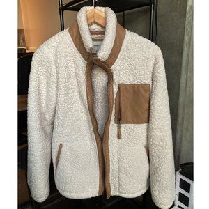 A&F Women White Sherpa Coat Size XS
